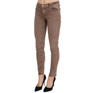 CYCLE Brown Low Waist Slim Fit Skinny Women's Pants